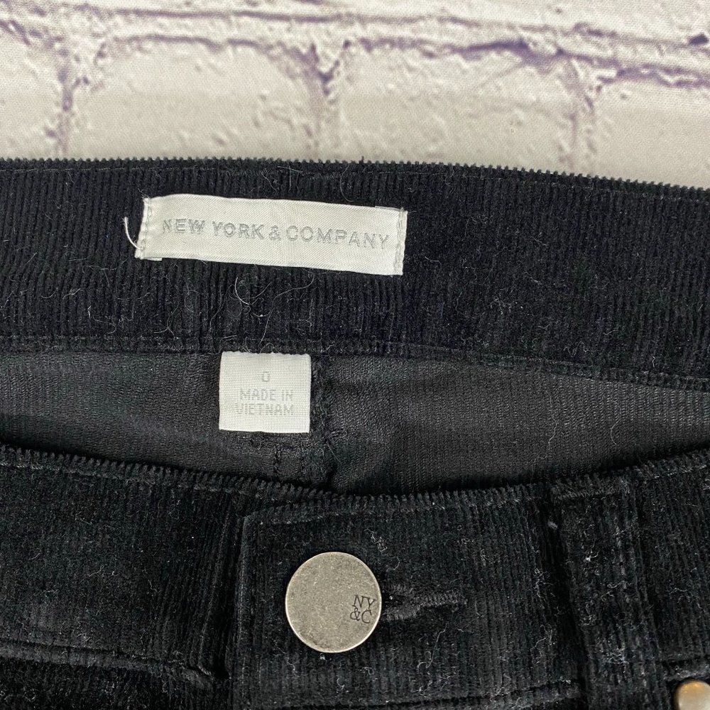 New York & Co Skinny Corduroy Black Pants - Picture 2 of 6